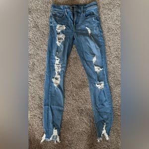 Express Ripped Ankle Skinny Jeans